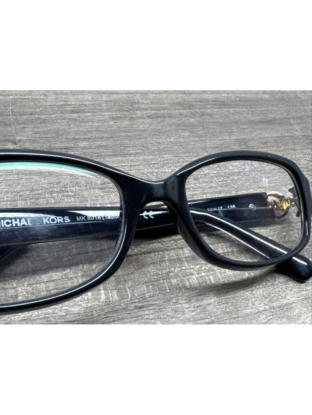 Michael Kors Tabitha V MK8016 3099 Black Glitter Rectangle Eyeglasses 52-17-135
